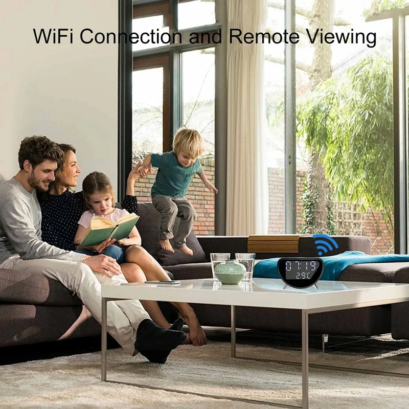 Multifunctional Alarm Clock Temperature Clock Wireless Charger LED Mobile Phone Three in One Wireless Charger-HGSW - Image 2