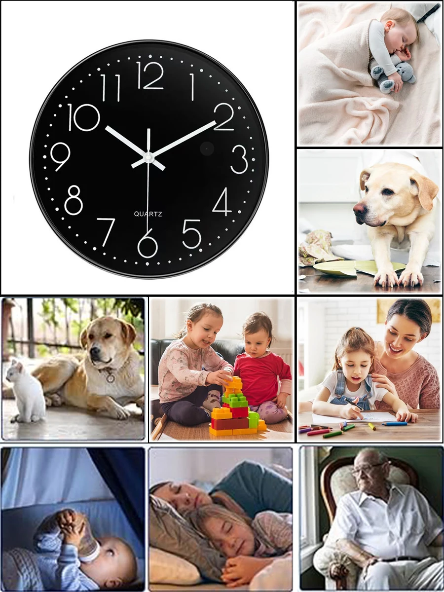 8inch Creative IP Nanny Wall Clock Home Electronic Clock Support TF Card With Wi and Fi Nanny DIY Clock