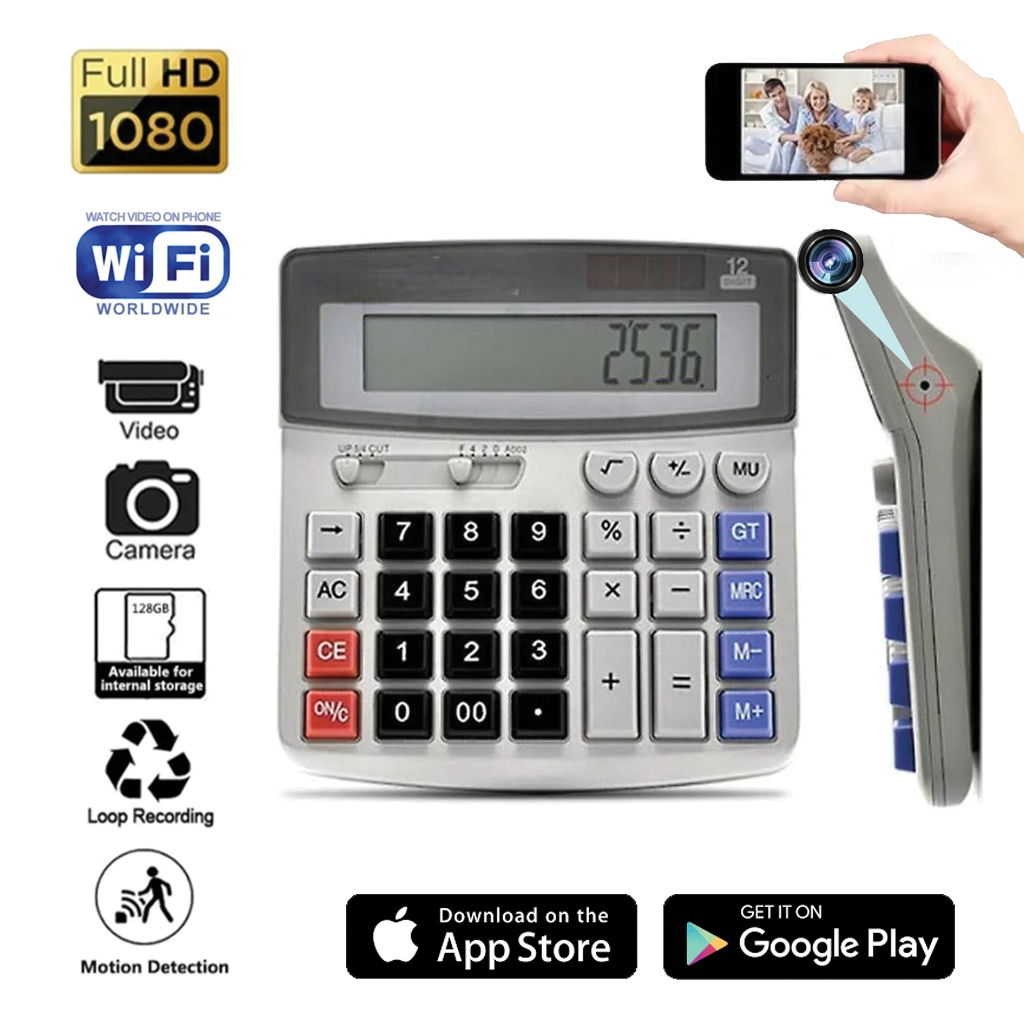 4K UHD WiFi6 calculator with hidden camera With 32GB SD Card