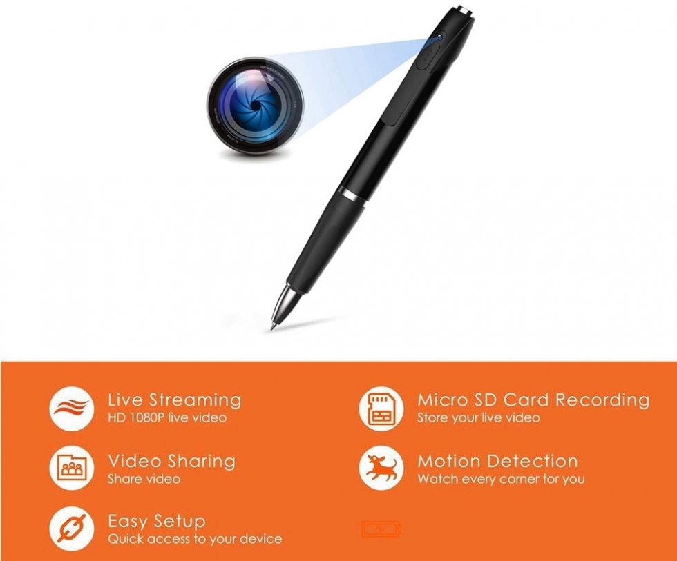 SPY SET - WiFi pen camera P2P live streaming with 1080P + Spy earpiece - Image 8
