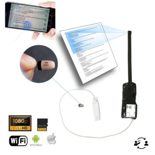 Student SET - WiFi P2P pinhole Full HD camera with focusing on text + Spy earpiece