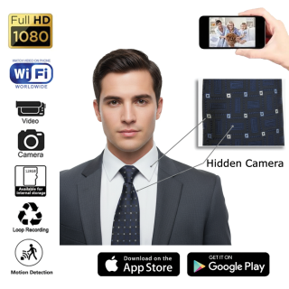 1080P  UHD WiFi Hidden camera in the shape of a tie