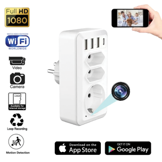 1080P  UHD WiFi Hidden camera in the form of an electrical outlet